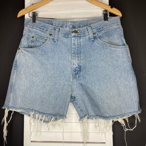 VTG Wrangler Cutoff Light Blue Denim Women's Shorts Sz 32